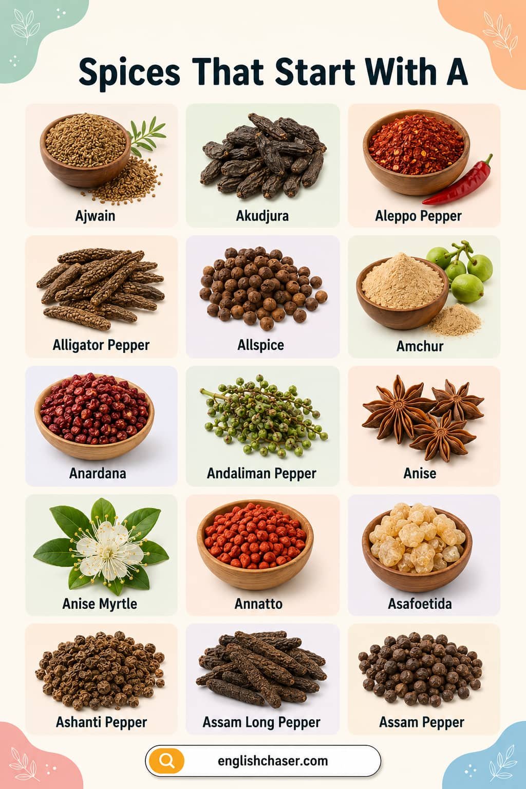 List of Spices that Starting with A with Pictures