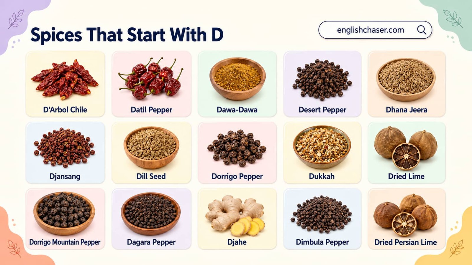 Spices That Start With D: List Of 15 Spices With Names and Uses