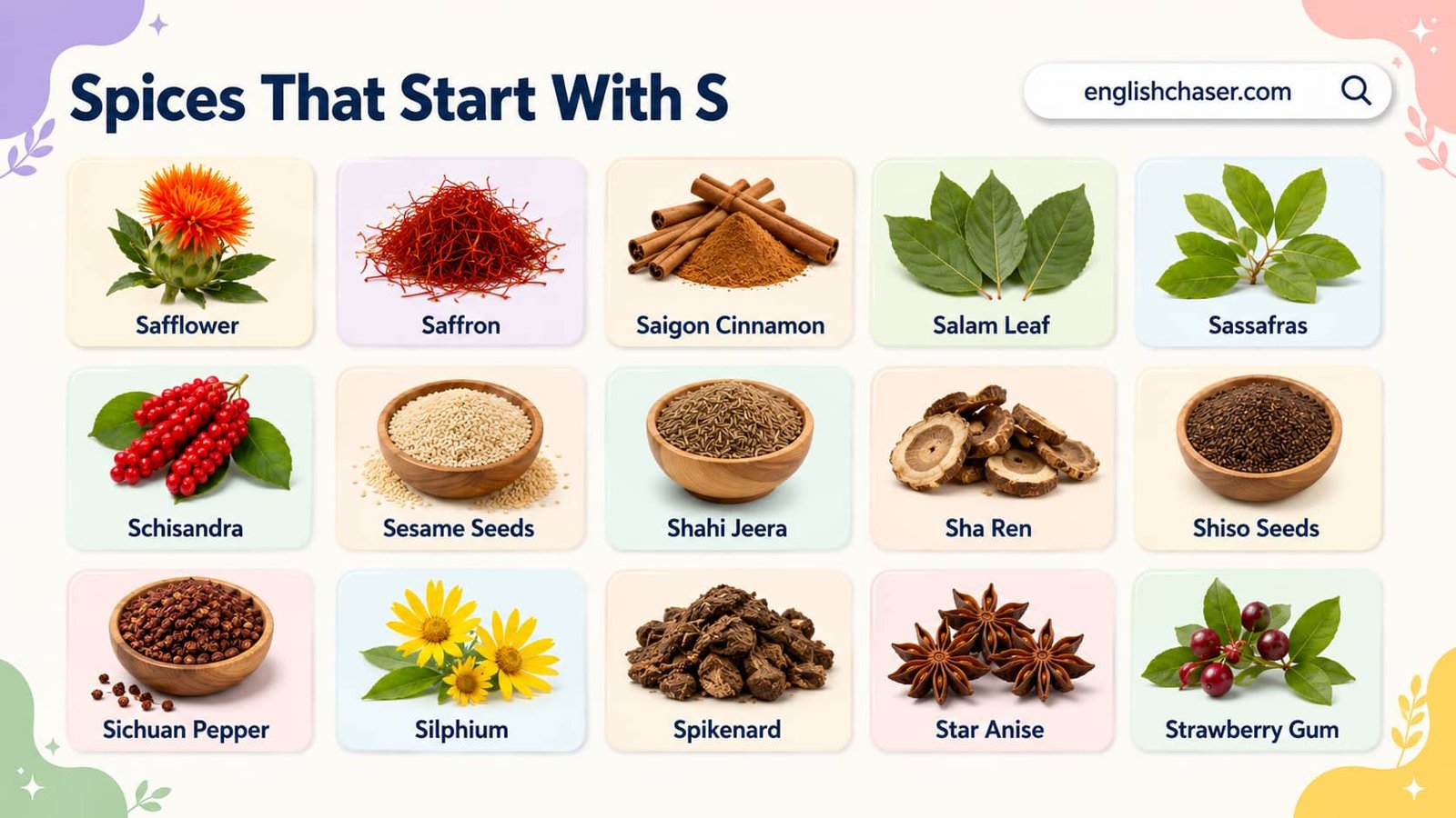 Spices That Start With S With Names, Flavors & Uses