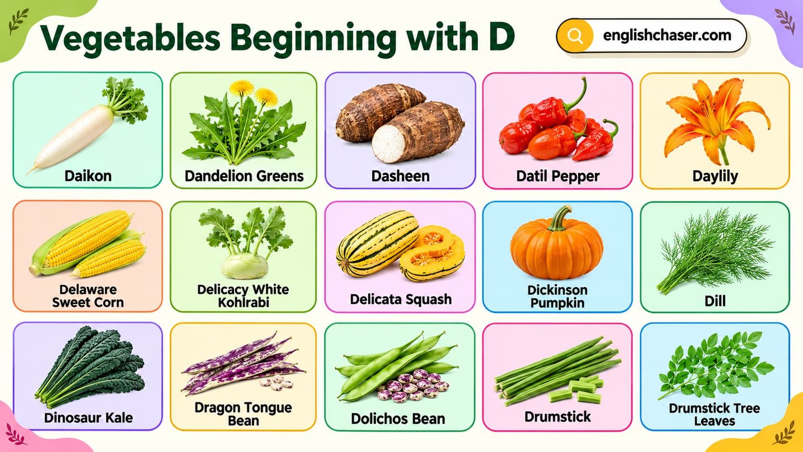 70+ Vegetables that Starting with D