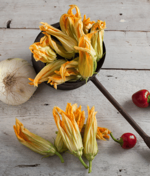 Courgette Flowers - vegetables beginning with C