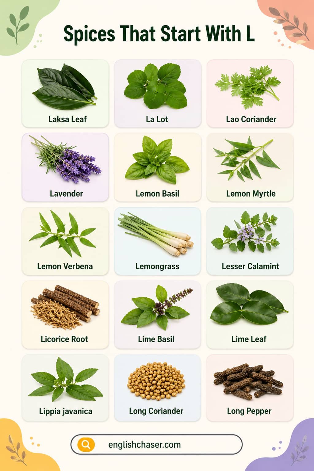 List of Spices that Start with Letter L