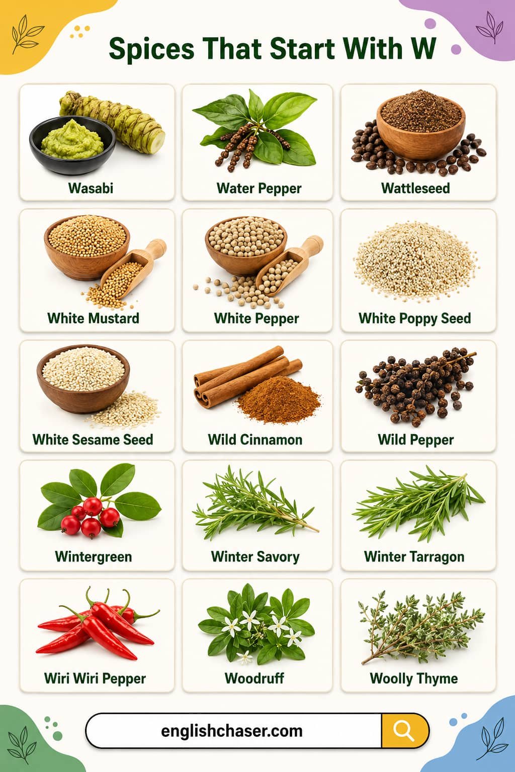 Spices that Start with W with Pictures