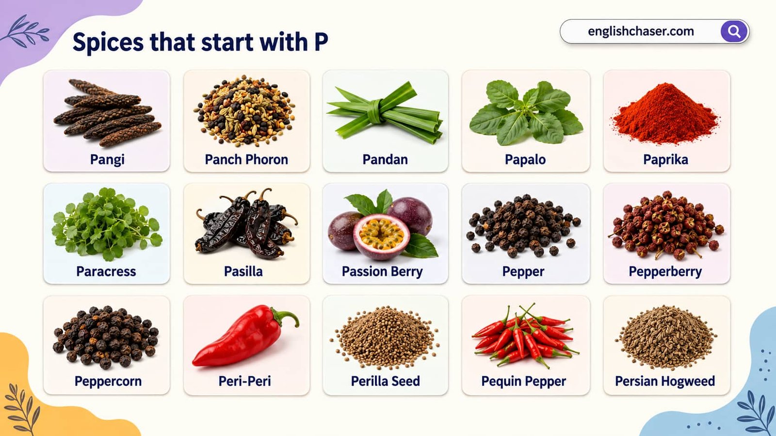 Spices Starting With P - A-Z List Of Spices With Pictures