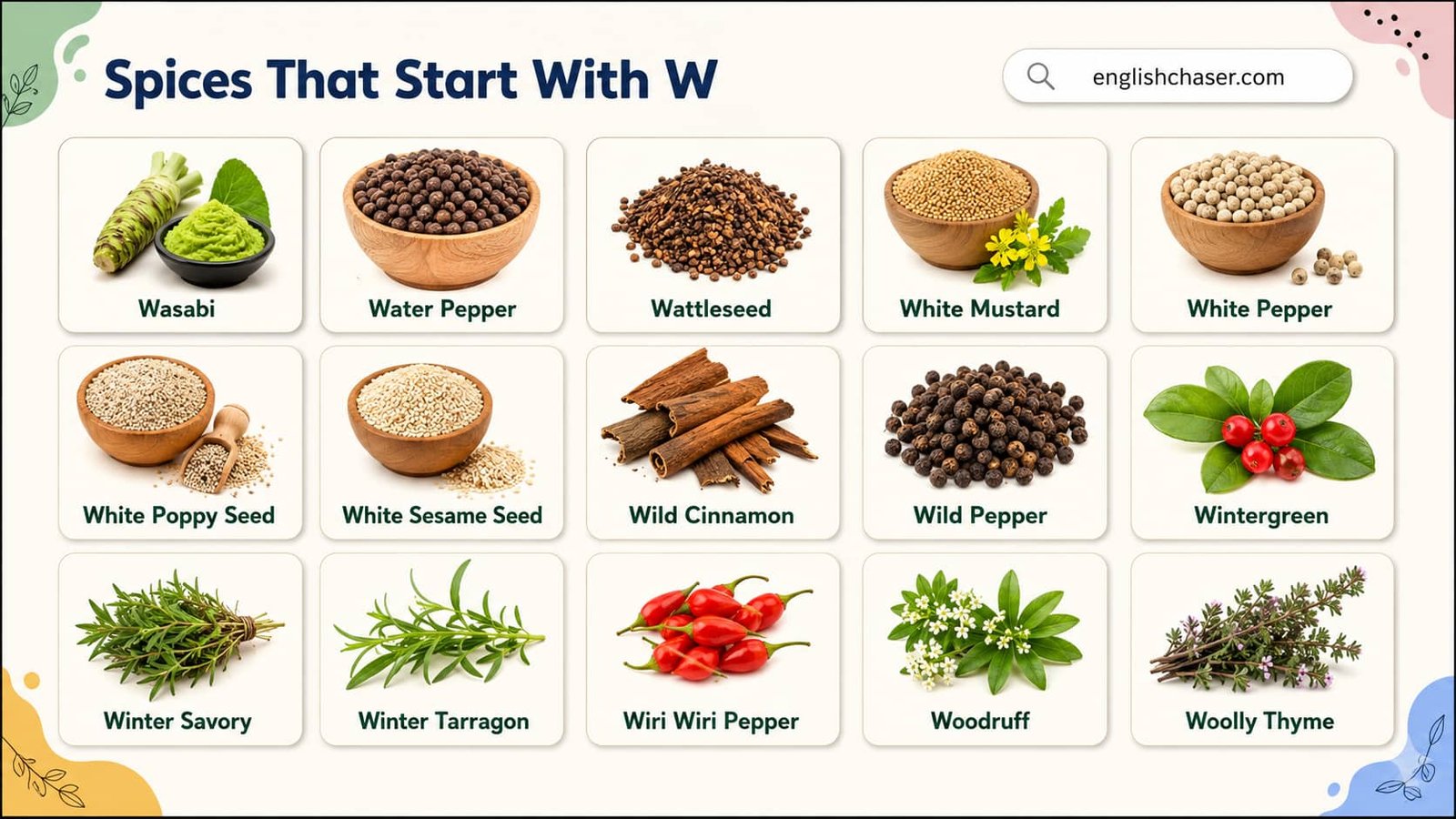 Spices That Start With W: Whole, Ground and Regional Spices